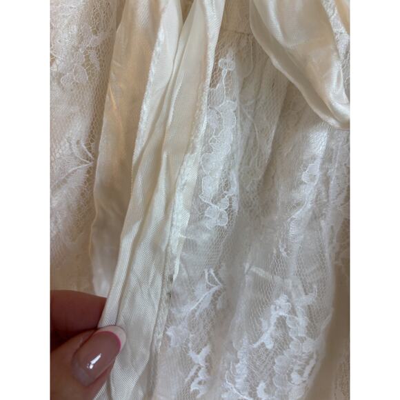 Vtg Jessica McClintock Gunne Sax Girls 10 Prairie Dress Cottagecore White Lace - Picture 9 of 10